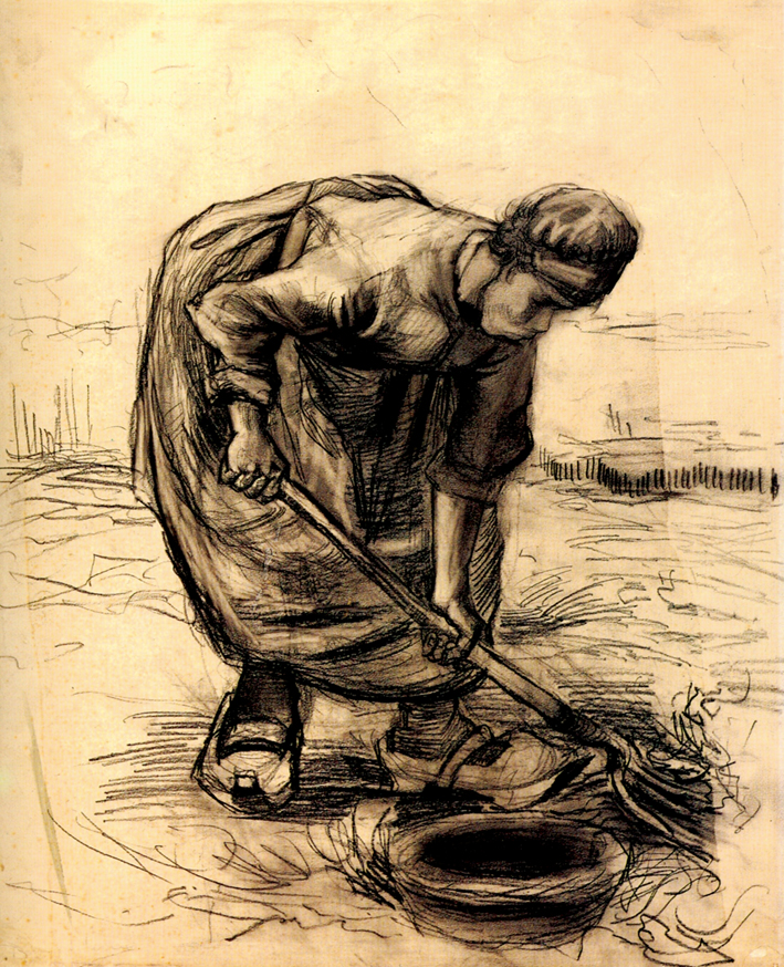  文森特·威廉·梵高  Vincent Willen Van Gogh —— 收土豆的妇女 (1)